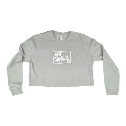 Box Logo Crop Crewneck Sage-Sweatshirt-Get Gnarly 