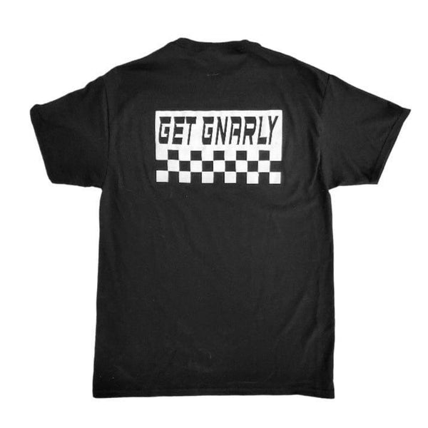 Checkered Flag T-Shirt Black-T-Shirts-Get Gnarly 