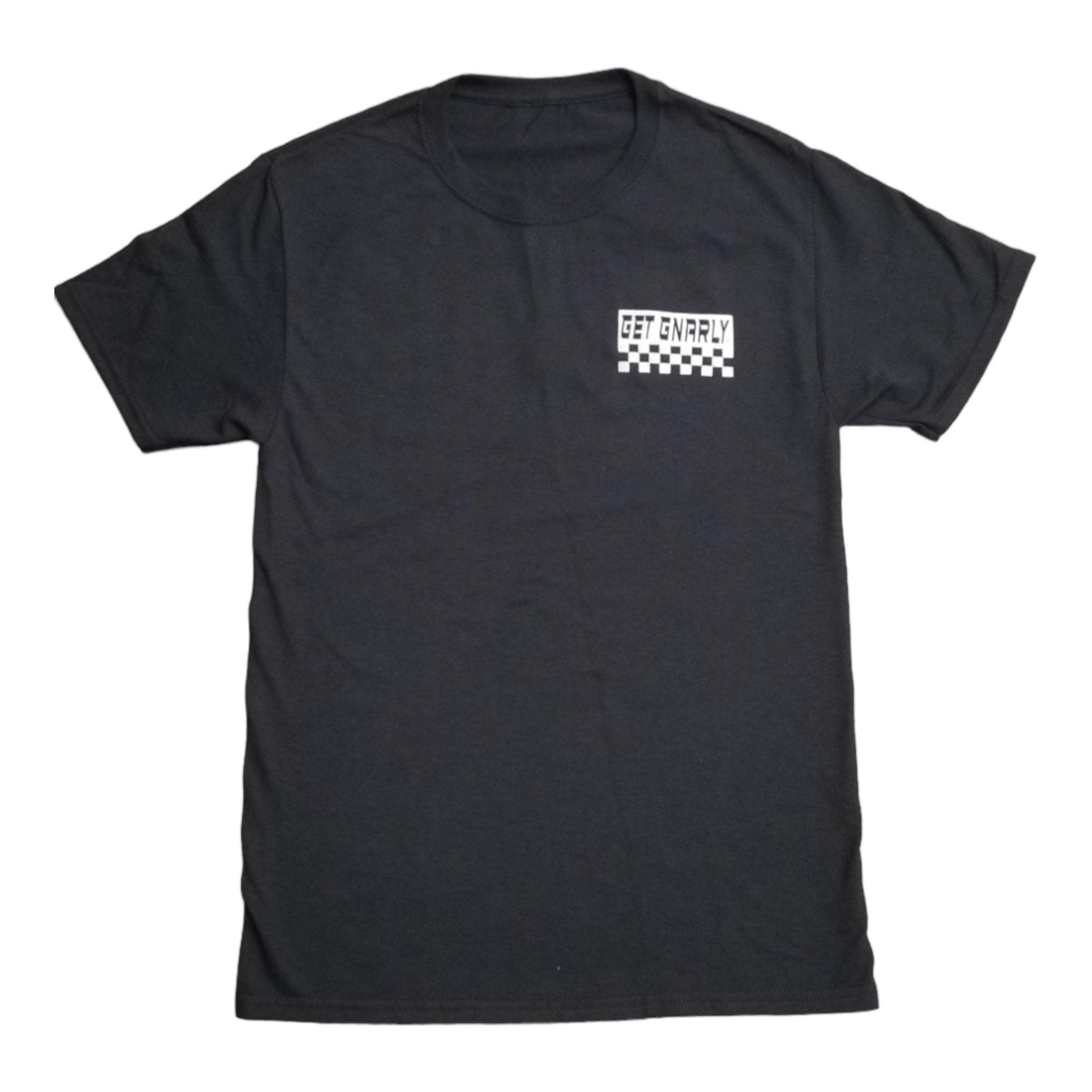 Checkered Flag T-Shirt Black-T-Shirts-Get Gnarly 
