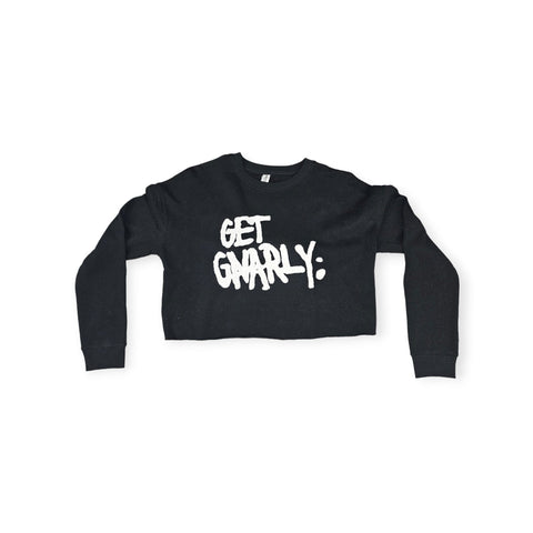 Core Logo Crop Crewneck Black-Sweatshirt-Get Gnarly 
