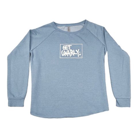 Get Gnarly Box Logo Crew Misty Blue-Sweatshirt-Get Gnarly 