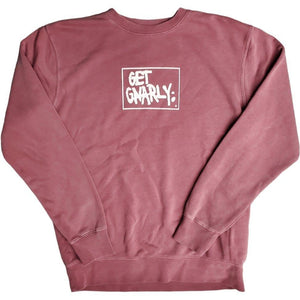 Get Gnarly Box Logo Crewneck Pigment Maroon-Sweatshirt-Get Gnarly 