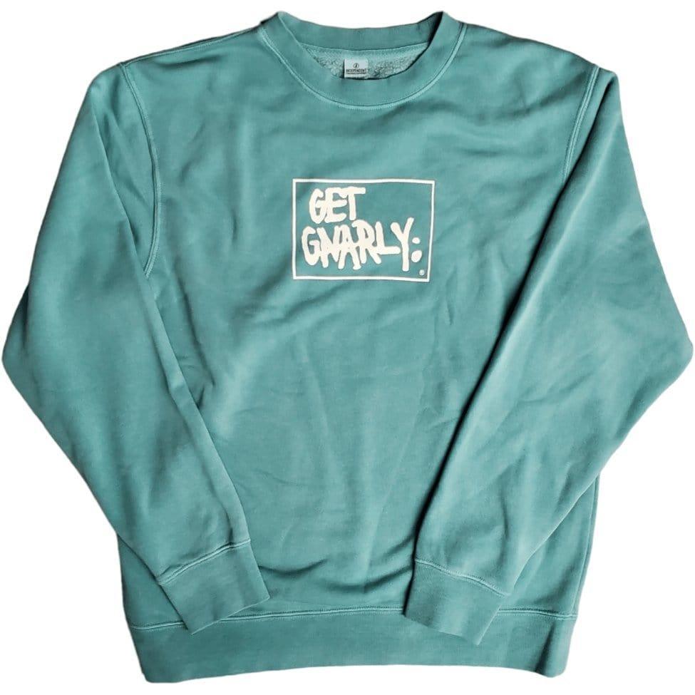 Get Gnarly Box Logo Crewneck Pigment Mint-Sweatshirt-Get Gnarly 