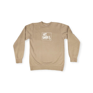Get Gnarly Box Logo Crewneck Sandstone-Sweatshirt-Get Gnarly 