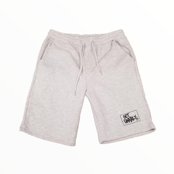Get Gnarly Box Logo Fleece Shorts Heather Grey-Shorts-Get Gnarly 