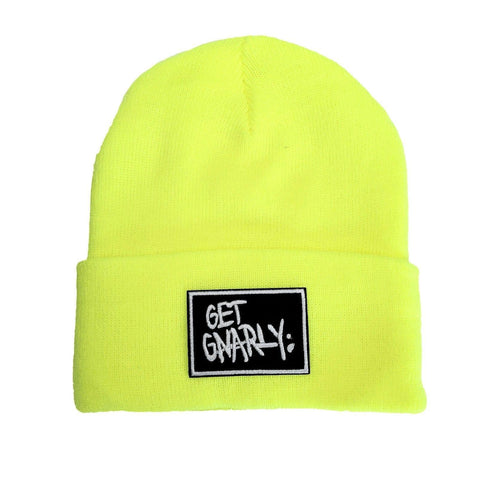 Get Gnarly Classic Box Logo Neon Green Beanie-Beanie-Get Gnarly 