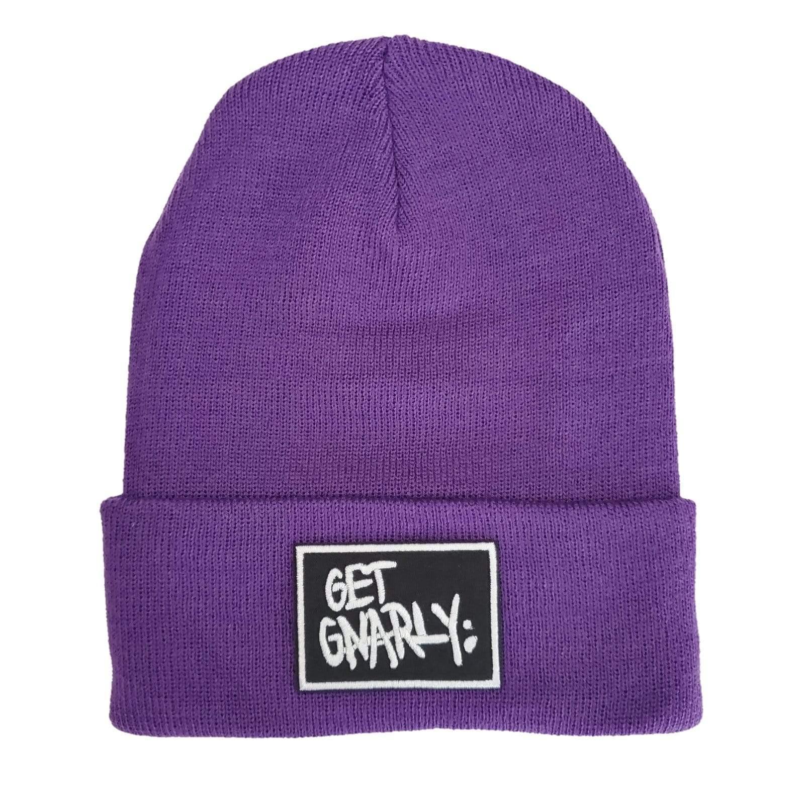 Get Gnarly Classic Box Logo Purple Beanie-Beanie-Get Gnarly 