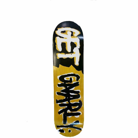 Wood Stain Logo Skateboard Deck Yellow-Deck-Get Gnarly 