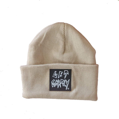 Get Gnarly Hollow Logo Khaki Beanie-Beanie-Get Gnarly 