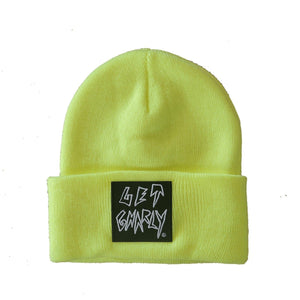 Get Gnarly Hollow Logo Neon Green Beanie-Beanie-Get Gnarly 