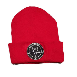 Get Gnarly Pentagram Red Beanie-Beanie-Get Gnarly 