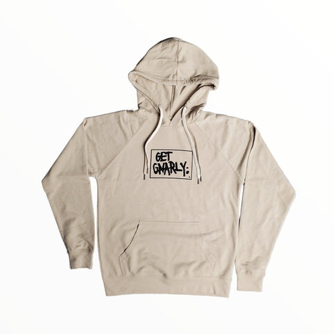 Box Logo Pullover Hoodie Sand-Sweatshirt-Get Gnarly 