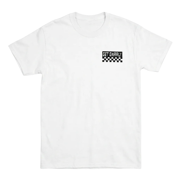Checkered Flag T-Shirt White-T-Shirts-Get Gnarly 