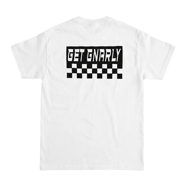 Checkered Flag T-Shirt White-T-Shirts-Get Gnarly 