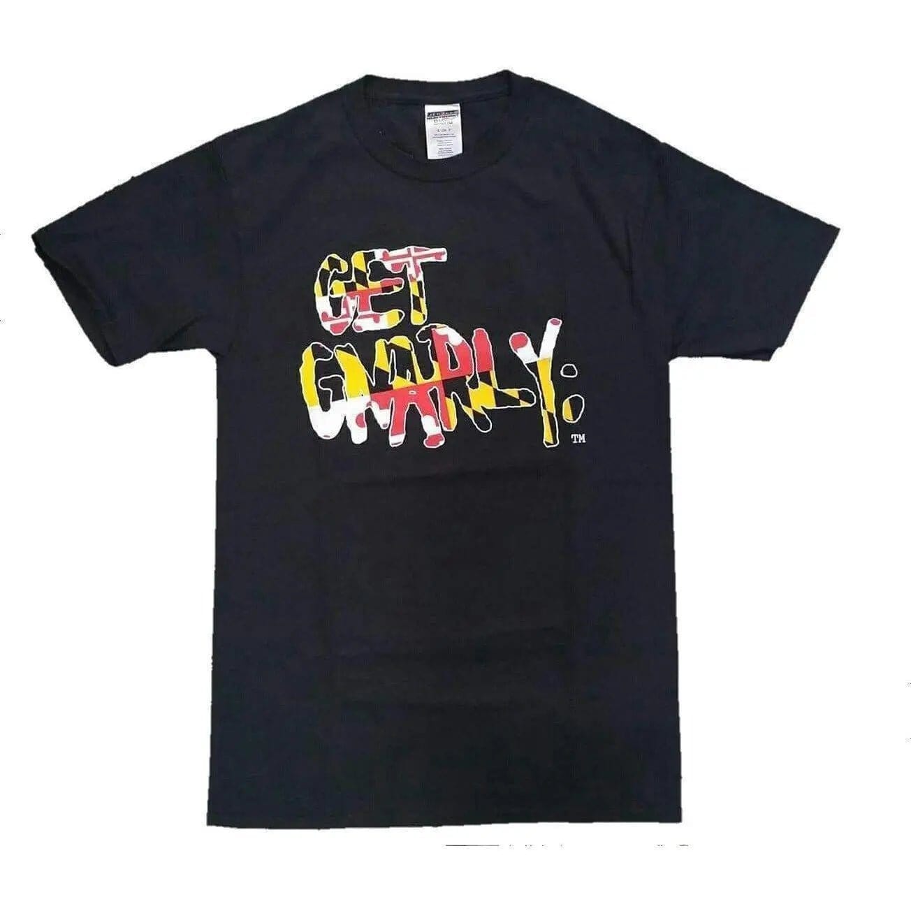 Maryland Skate Flag Logo Tee Black-T-Shirts-Get Gnarly 