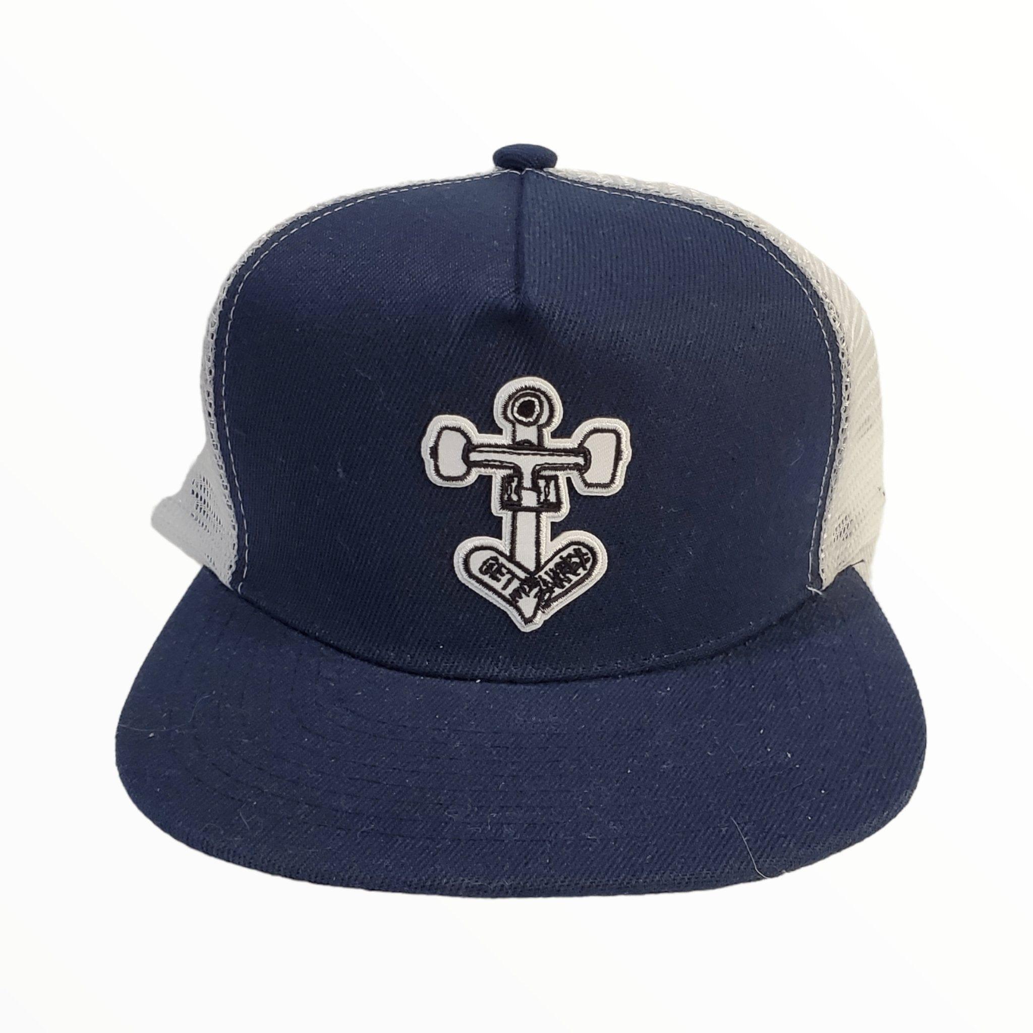 Skateboard Anchor Trucker Hat Navy/White-Hat-Get Gnarly 